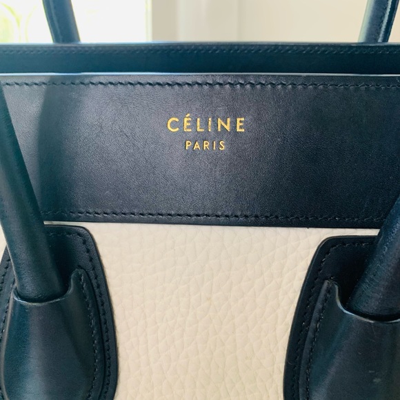 Rare Celine Micro Luggage Bag. Classic black & white leather with COA - Picture 6 of 15